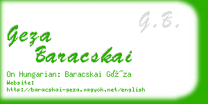 geza baracskai business card